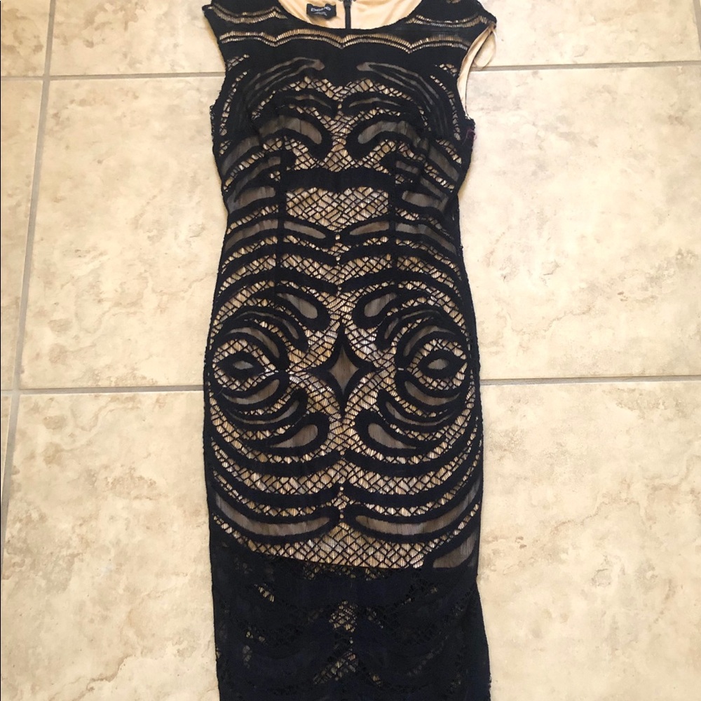 Bebe Lace Bodycon Midi Dress